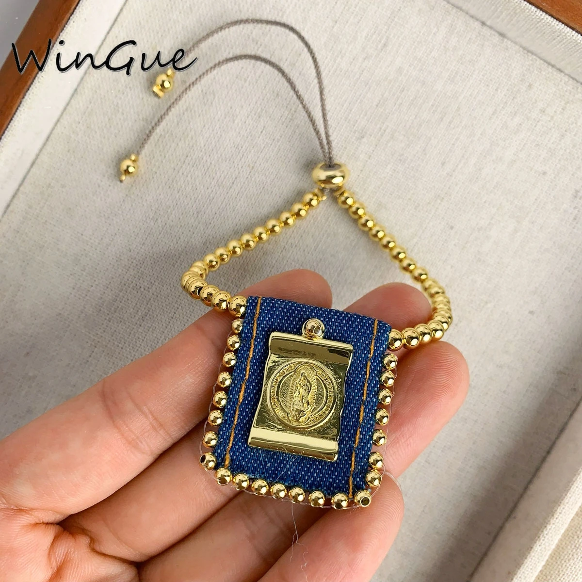 تصاميم فريدة من نوعها الجينز سحر سوار المجوهرات الدينية سوار القلب المقدس مطلية بالذهب مريم العذراء سوار W2507