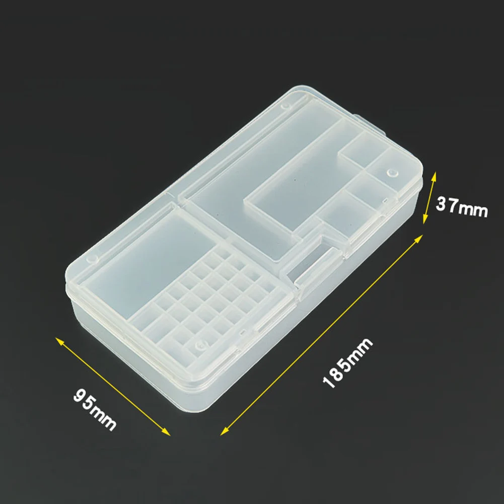 1pc Transparent Rectangular Plastic Storage Box, Suitable For Screws, Jewelry, Nail Equipment, Cosmetics, Office Supplies