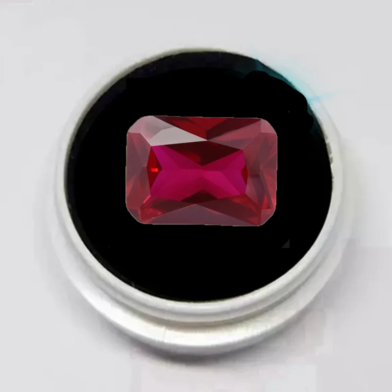 

Natural Rectangular Cut Ruby Passed UV Test VVS Loose Gemstone for Setting and Jewelry Making Pigeon’s Blood Ruby