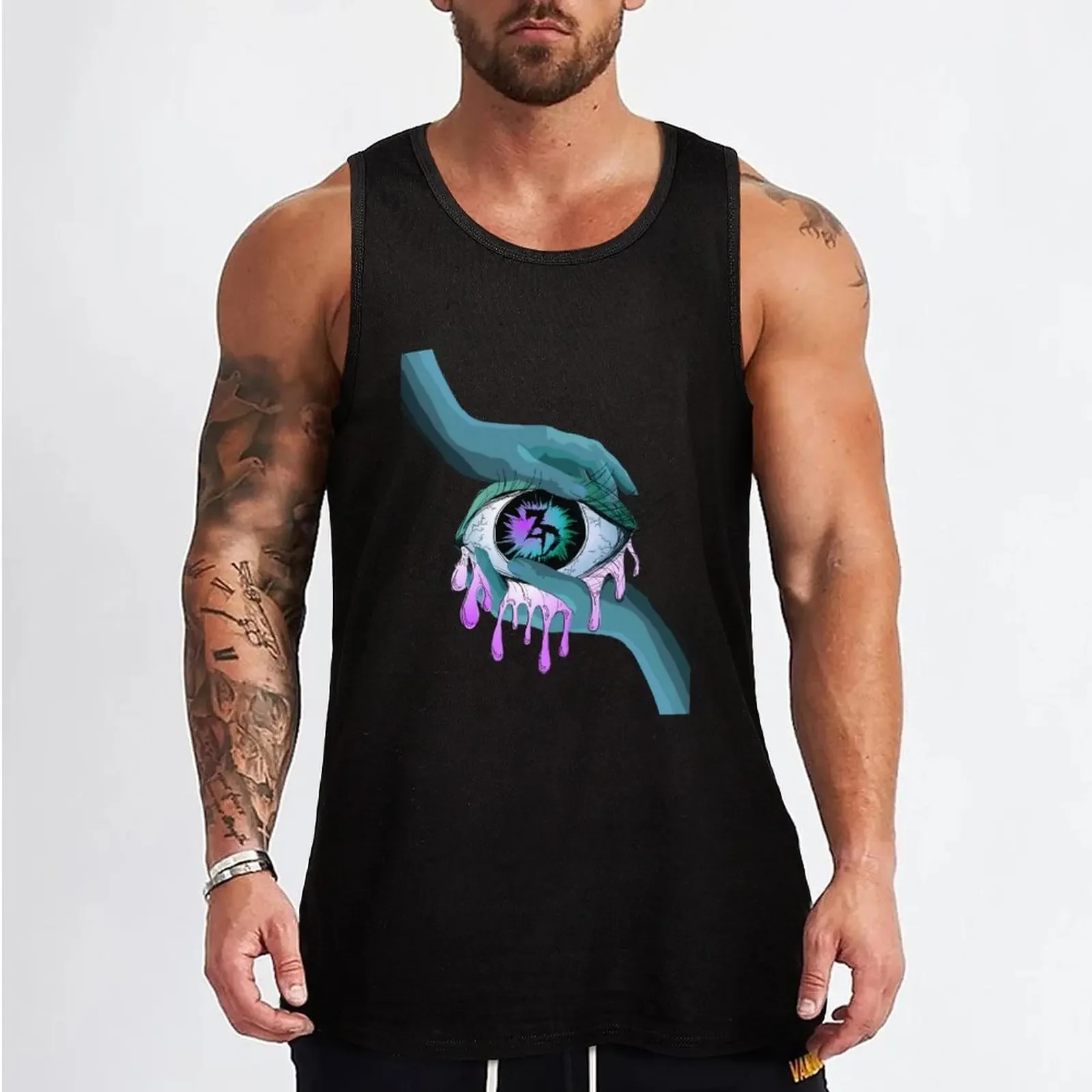 New Zeds Dead EDM eye Art Tank Top t-shirt for man gym wear men t-shirts for men plain t-shirt