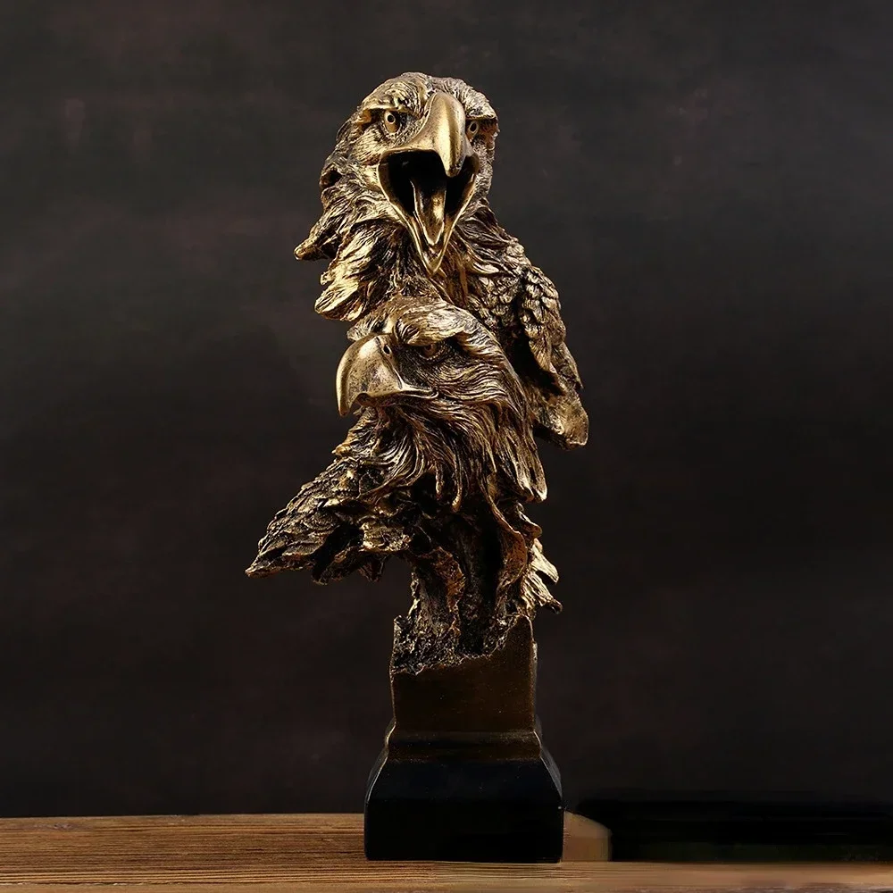 

American Eagle Head Statue Sculpture Resin Animal Collectible Decorative Figurines Home Office Decoration Desk Living Room Decor