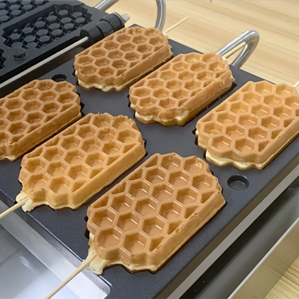 Commercial Electric Honeycomb Waffle Machine Non-stick Waffle Cake Maker Mini Honey Comb Shape Waffle Baker Machine with CE