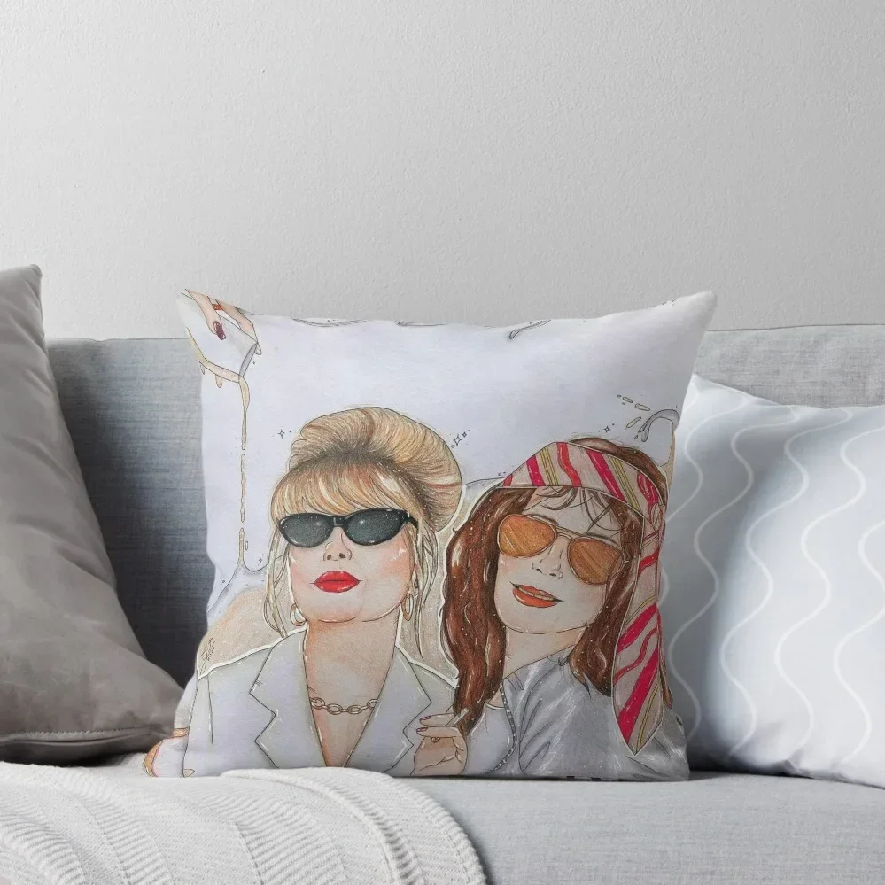 

Ab Fab - Original Pencil Artwork Throw Pillow Sitting Cushion Luxury Living Room Decorative Cushions Cushions Home Decor pillow