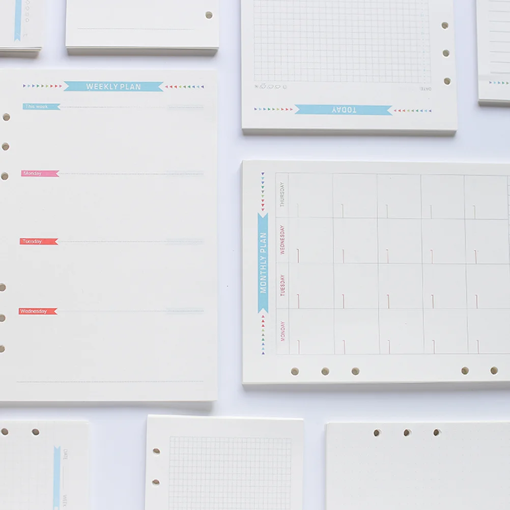 

40 Sheets A5 Refill Paper Lined Loose Leaf 6 Hole Heavy Wear Resistant for Journey Planner Notebook Office Daily Use