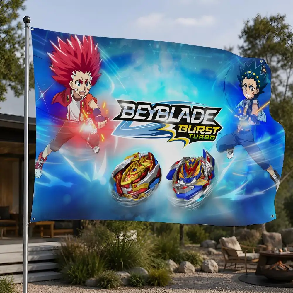 Anime Beyblade Burst Flags flag For Room Dorm Camping Picnic Art Style Garage Bar wall Decoration Banner