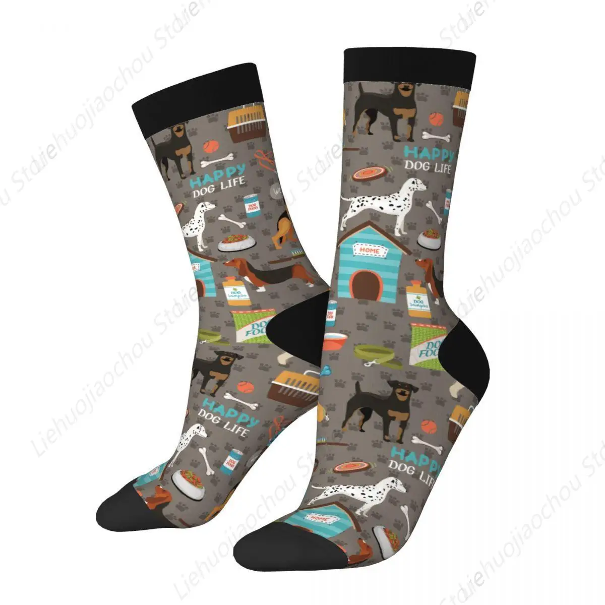 Happy Men's Socks German Shepherd Pug Bloodhound Rottweiler Beagle Sock High Quality Women Socks Spring Summer Autumn Winter