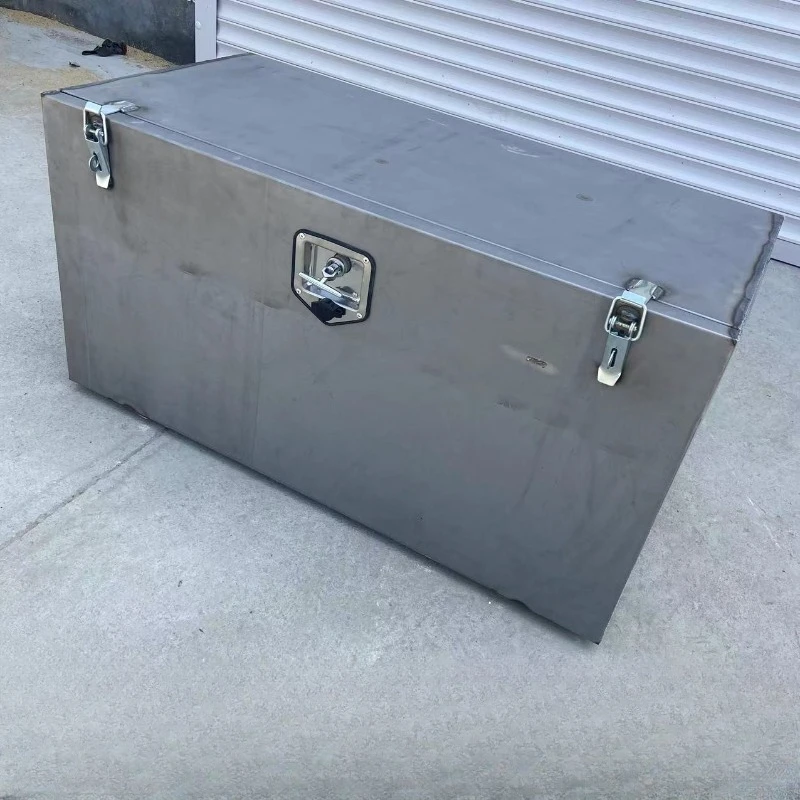 Custom Full Welded Steel Tool Box, Thick Waterproof Storage Case for Truck & Semi Trailer with Drain Groove