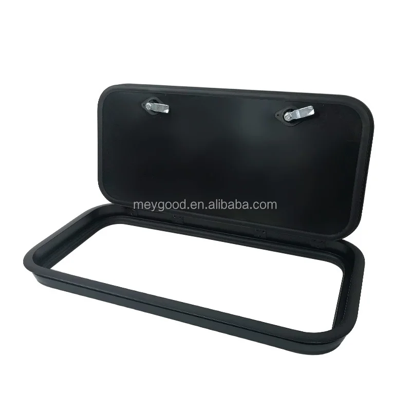 600x400mm All Black RV Baggage Door Aluminum Profile Cargo Hatch For Truck Trailer Camping Car
