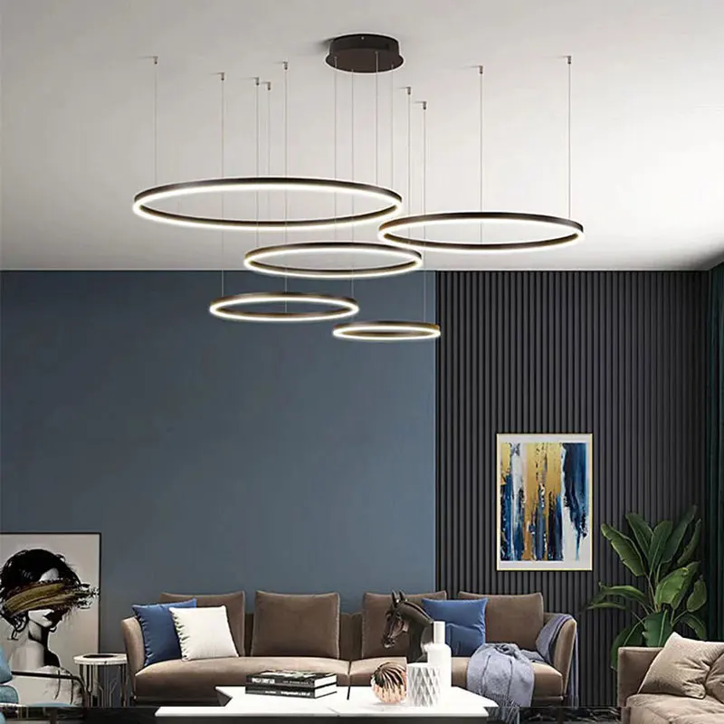 Modern Led Ceiling Chandelier Hanging Lamp Black Gold Living Room Bedroom Dining Room Resturant Home Indoor Lighting Chandeliers