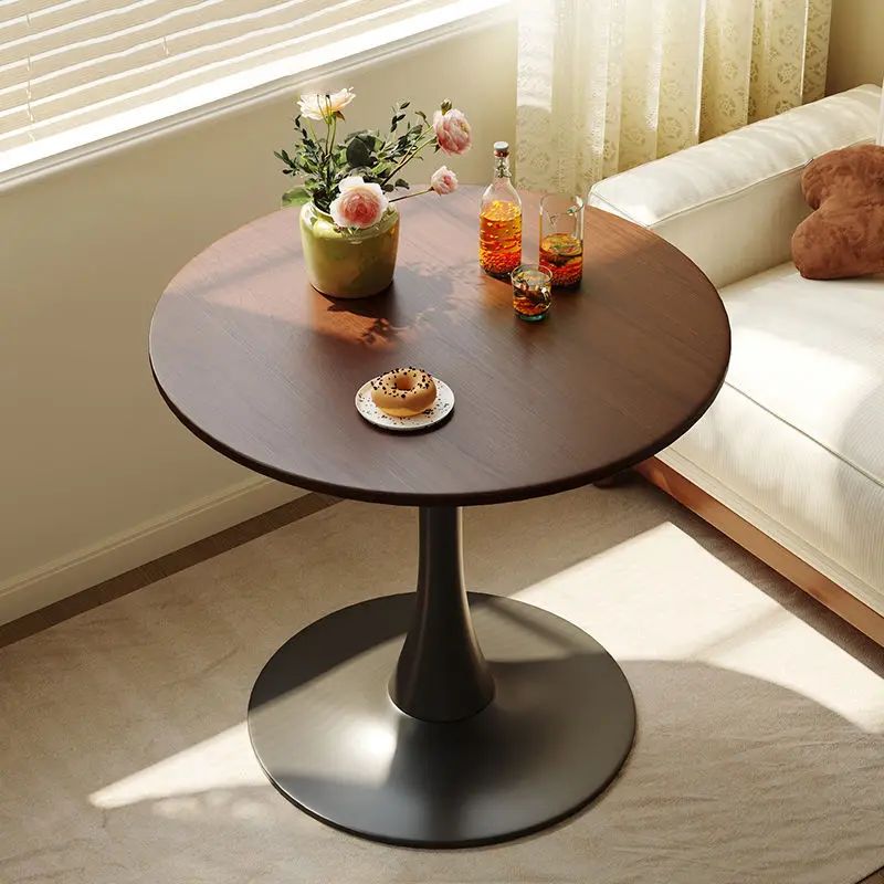 

White round table casual table balcony bedroom simple dining table