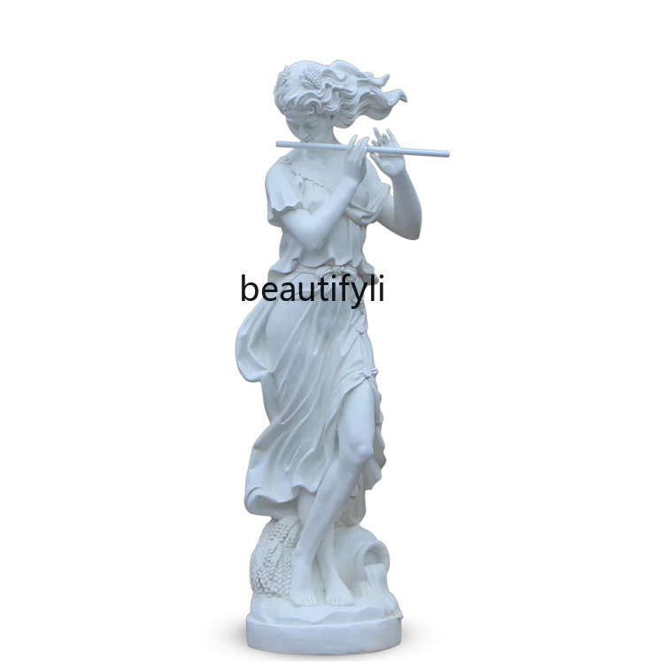 Music Lady Sculpture Large Angel Floor Figure Decoration European Garden Landscape Decoration