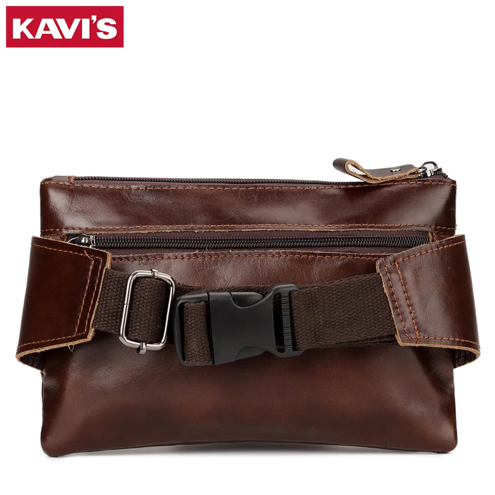 Original Nature Leather Men\'s Crossbody Chest Bag Fashion Male Fanny Pack High Quality Outdoor Travel Waist Belt Bags