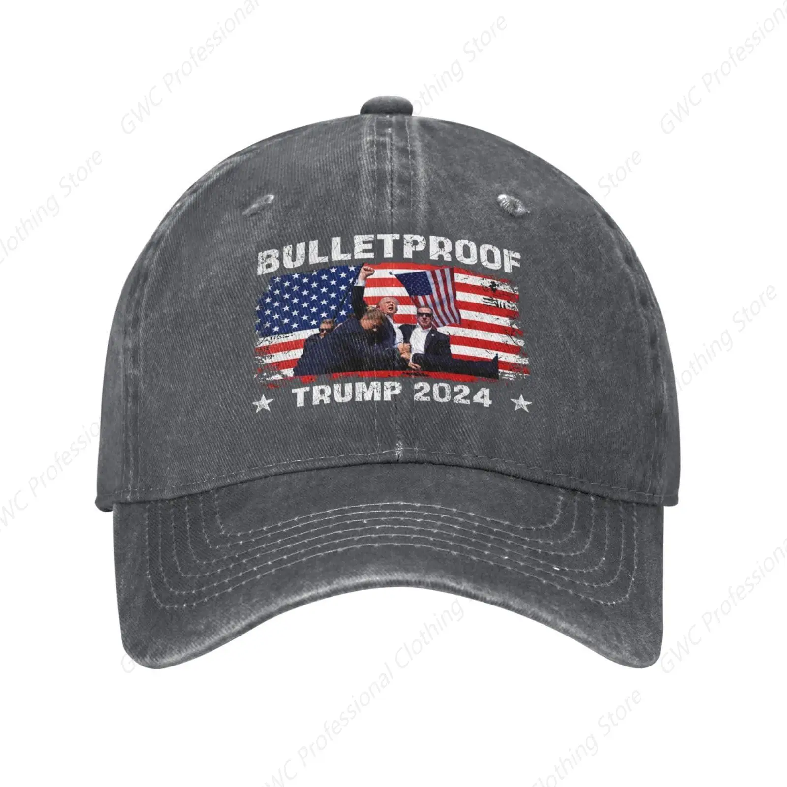 Bulletproof 2024 Hat Save Trump for 2024 Gun Trump 45 47 President One-Words Trucker Baseball Cap Deep Heather