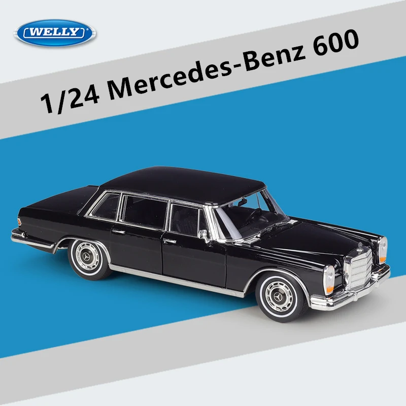 

Модель классического автомобиля Mercedes Benz 1963 WELLY 600 в масштабе 1:24, модель литая металлическая автомобиля из сплава, Коллекционная модель, подарок, игрушки для детей