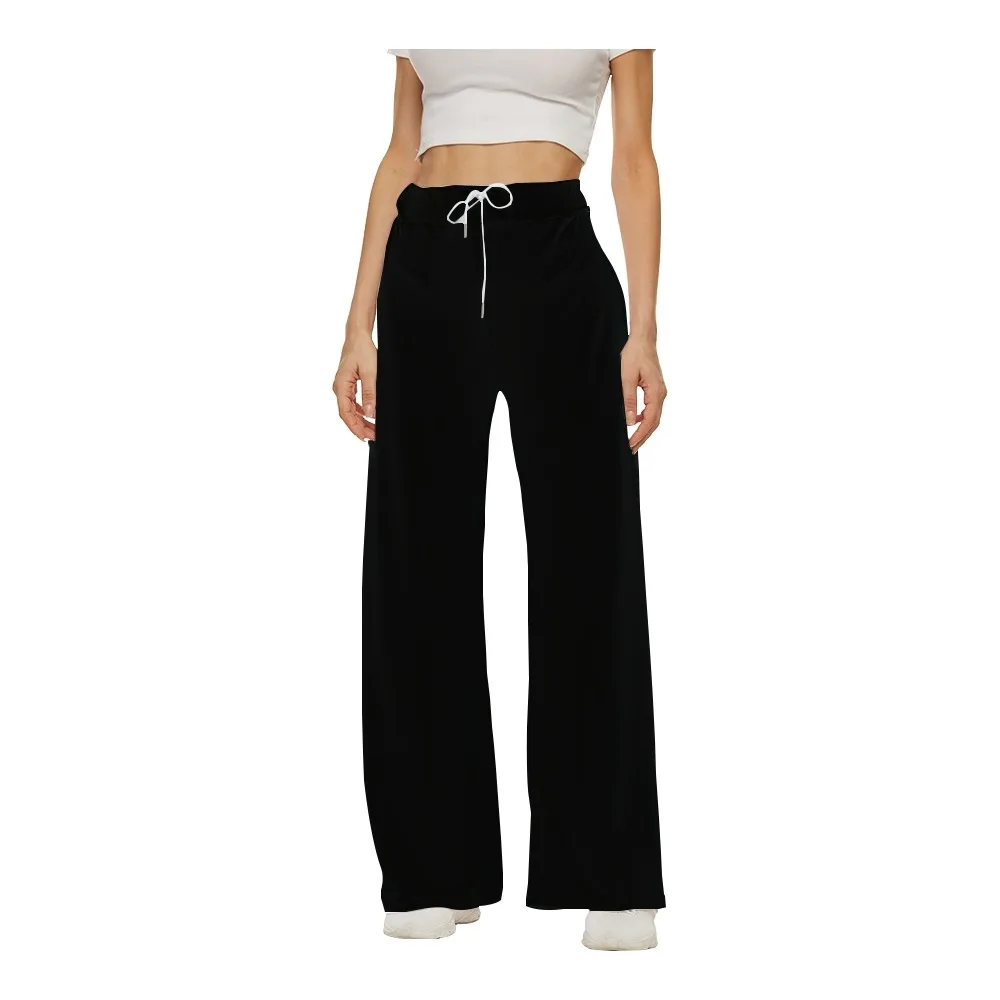 

SOJINM Women Baggy Sweatpants Joggers Women Black Solid Print Wide Leg Pants Fashion Bottoms Streetwear Casual Trousers