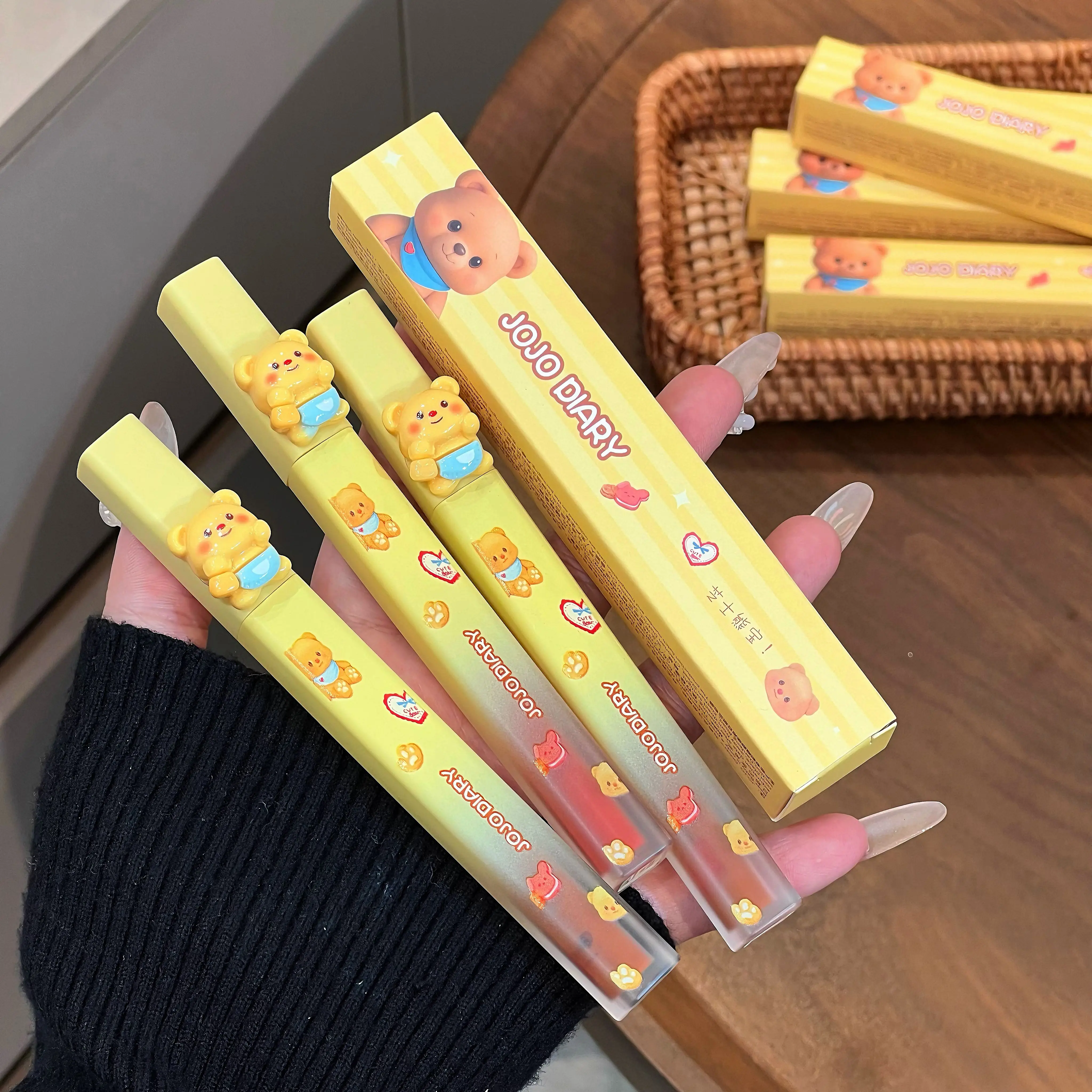 Cheesy Bear – vernis à lèvres miroir, lèvres repulpées hydratantes, vernis à lèvres léger à l'eau, durable, pas facile à coller, brillant à lèvres miroir