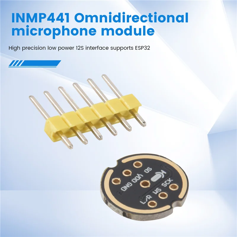 A45F-5Pcs INMP441 Módulo de micrófono omnidireccional MEMS interfaz I2S de alta precisión y baja potencia compatible con ESP32