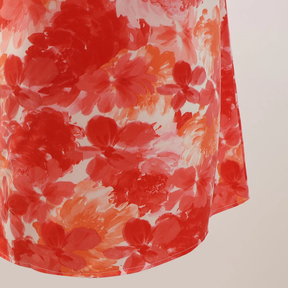 ワンピース 夏 カジュアル 花柄 フルプリント ノースリーブ ワンショルダー レースアップ ミニ Aライン デートワンピース レディース