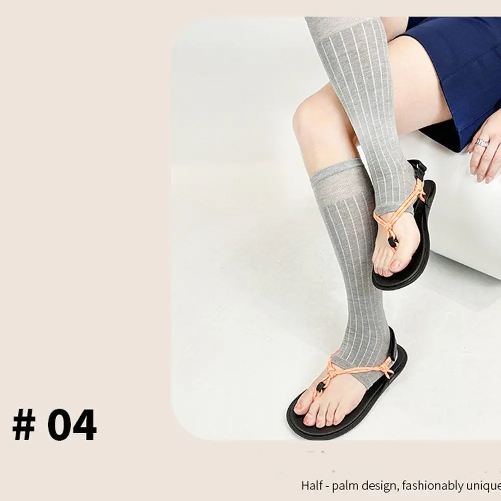 Милые носки в стиле Лолиты JK, однотонные ультратонкие длинные носки из ледяного шелка, дышащие чулки средней длины в японском стиле, весенние чулки