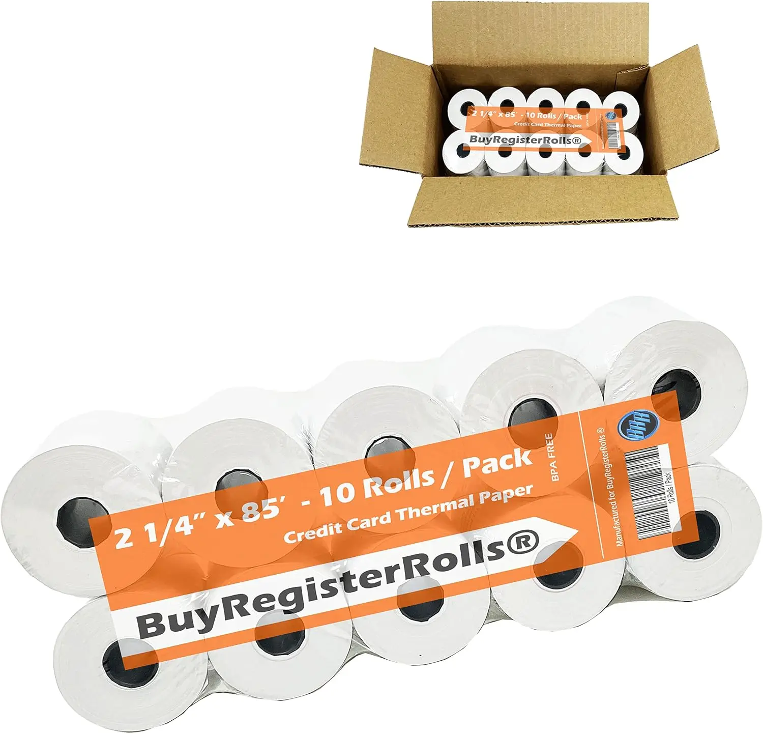 

10 Rolls Thermal Paper 2.25x85ft, 50 GSM for POS/Cash Register & Credit Card Terminals