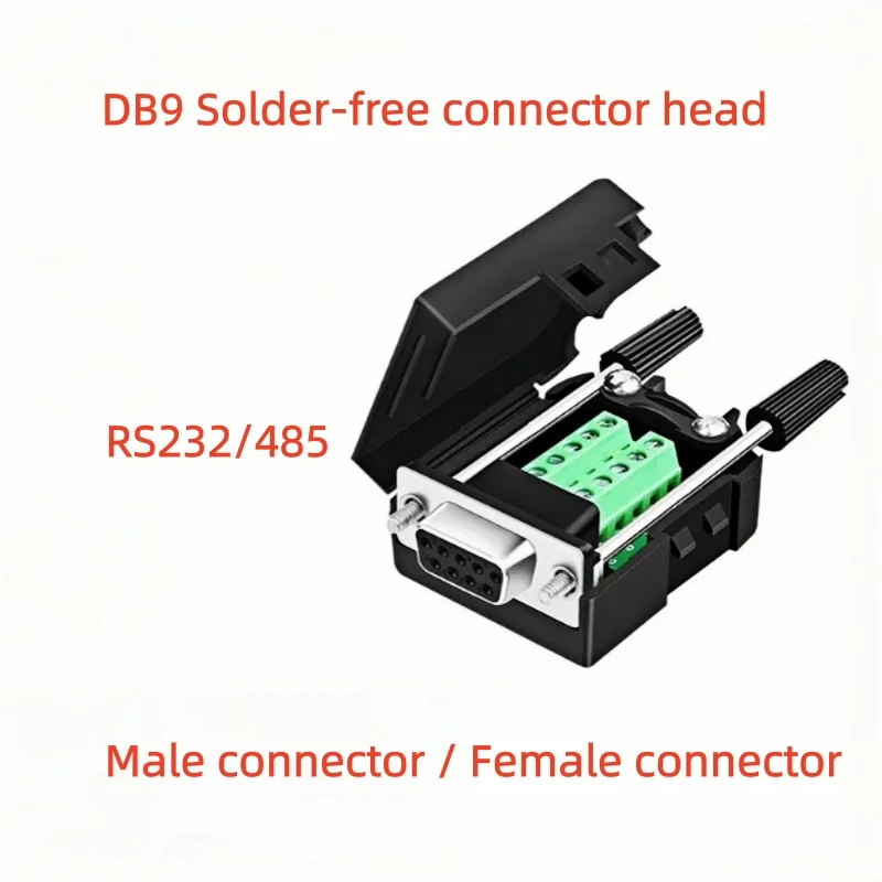Conectores DB9 RS232 D-SUB de 9 Pines sin Soldadura, Macho y Hembra, Terminal de Conexión RS485 para Cable de 21-24 AWG, Accesorio de Red Informática