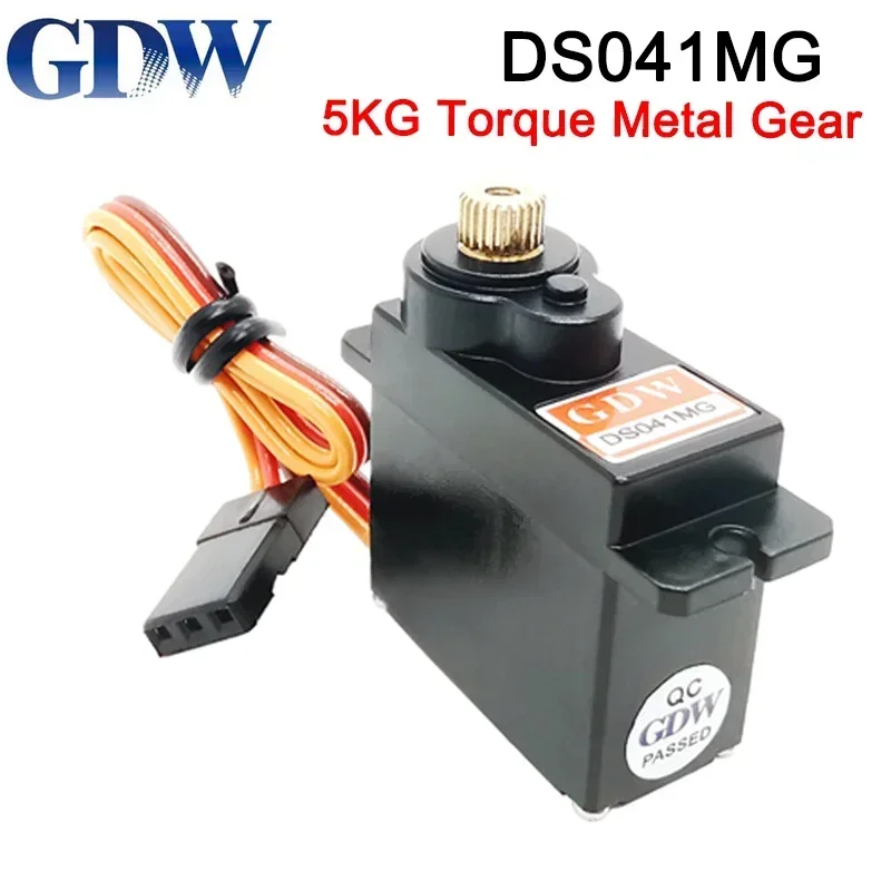 Gdw DS041MG เกียร์โลหะ5KG 7.6V ไมโครมินิเซอร์โวดิจิตอลความเร็วสูง180มุมสำหรับเฮลิคอปเตอร์450แก้ไขปีกหุ่นยนต์ RC