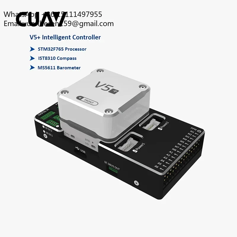 

CUAV V5+ Intelligent Flight Controller IST8310 Compass UAV Parts Control for Multi-Rotor Fixed-Wing RC Model APM PX4