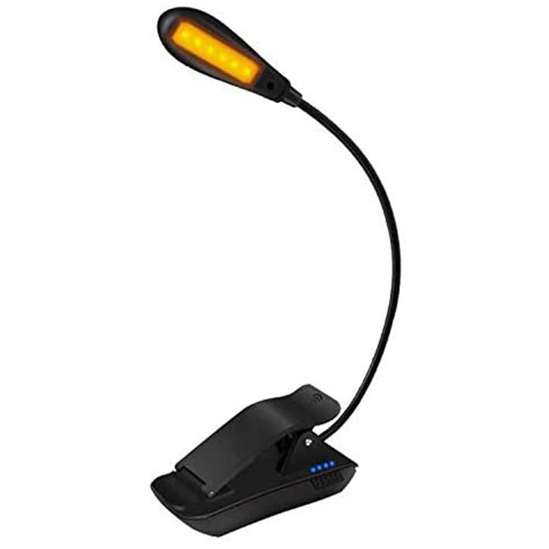 

Rechargeable Amber Book Light - Reading Lights For Books In Bed With 7 LED & 3 Brightness, Blue Light Blocking LED Light