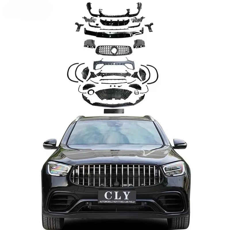 

2020+ Bodykit for GLC SUV Modified GLC63S Front Car Bumper with Grille Front Rear Wheel Arch Diffuser with Tips