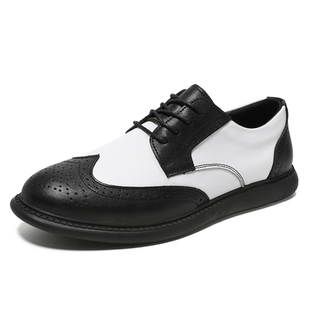 

2026 Men's Casual Leather Shoes Breathable Business Formal Large Size Slip-On Oxford Shoes Comfortable Rubber Sole round Toe