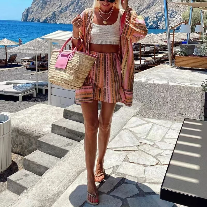 Faionable Printed Loose Top And orts Set Women's Autumn 2024 Two-Piece Suit Long Sve Crew Ne ort Pants