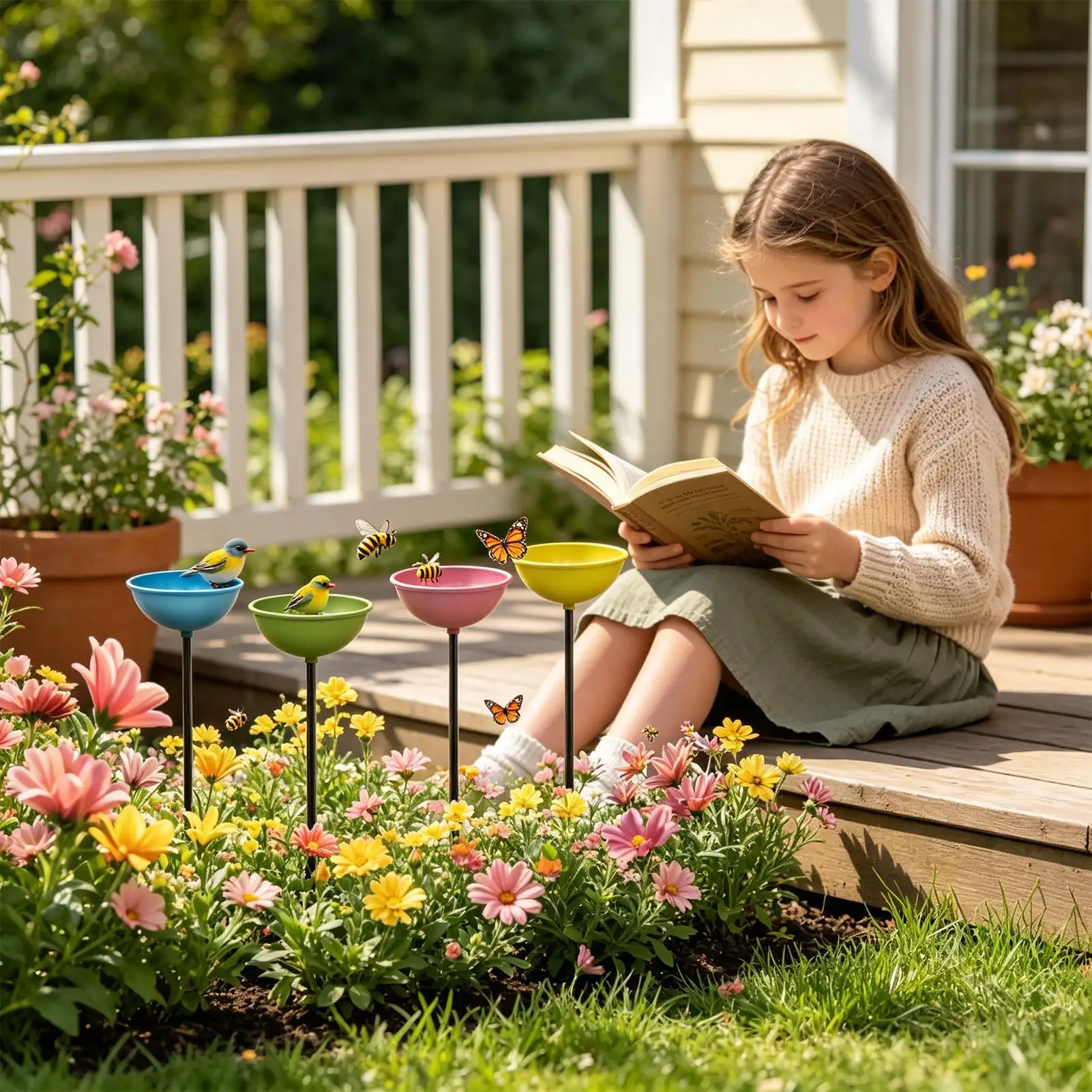 

Металлическая станция для поения насекомых (4 шт.) – кормушка для бабочек, ванночка для пчел для сада, улицы, двора, патио, дома, газона