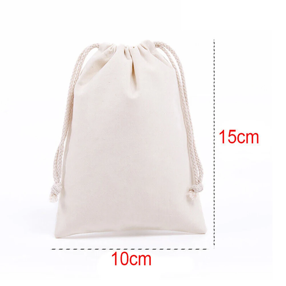 10pcs Drawstring bag Cotton Storage organizer Tote Portable Handbags Grocery Shoulder bags Canvas foldable Travel Storage Bag