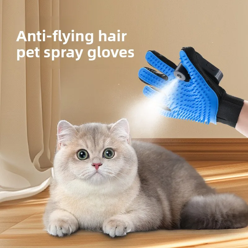 

Pet Cleaning Gloves, No Rinse Waterless Shampoo for Bathing Cats & Dogs, Self-Cleaning Grooming Mitt for Easy Fur Removal
