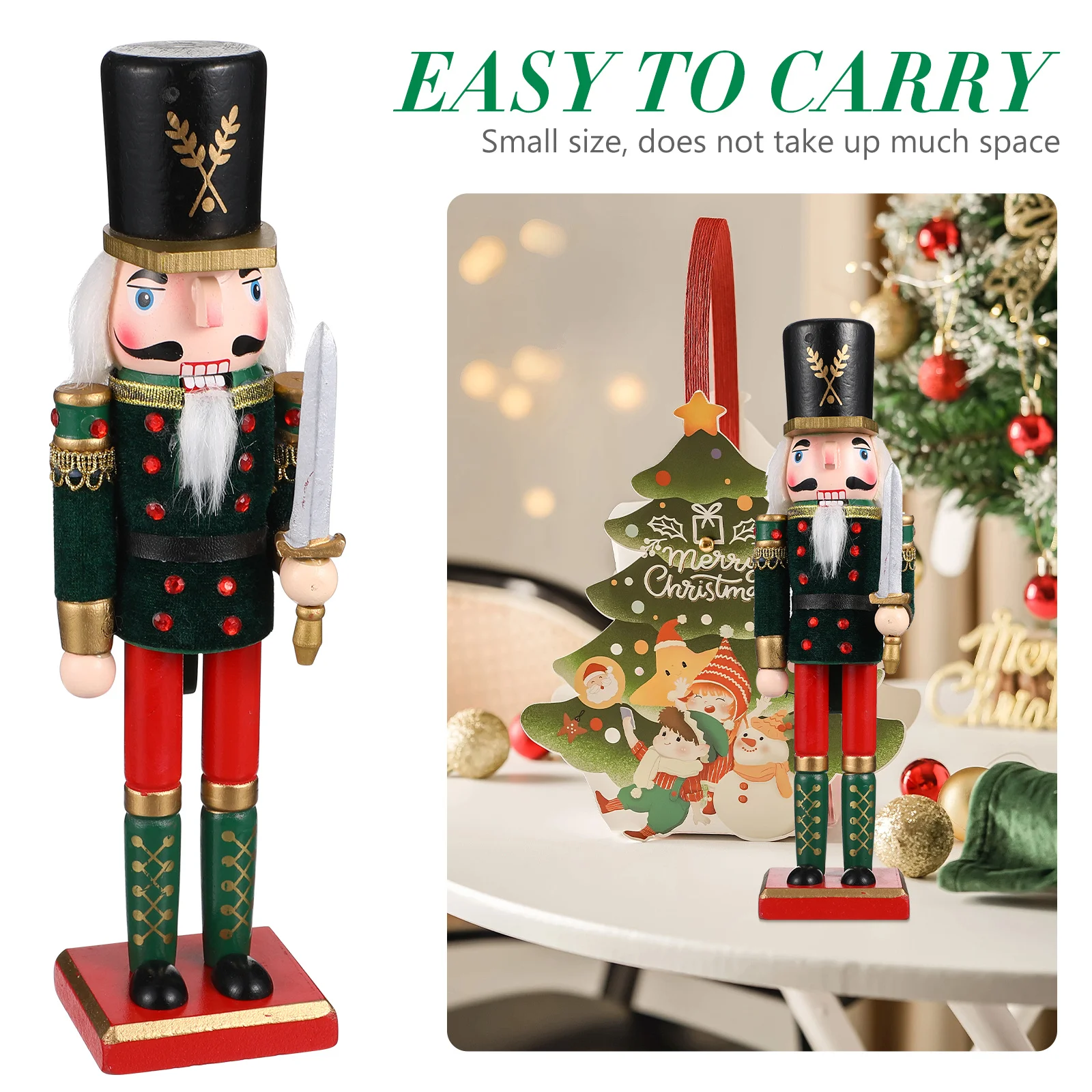 

1Pcs Nutcracker Desktop Ornament Unique Creative Fine Workmanship Lovely Puppet Adornment Home Decor Nutcracker Decor