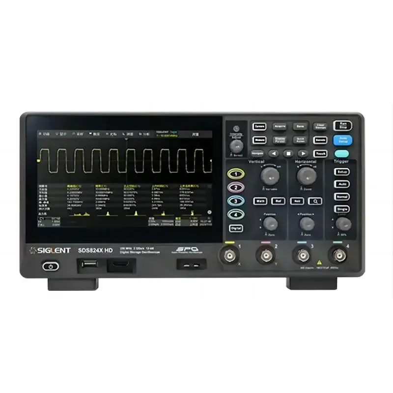 SDS822X 200MHz 2-Channel 12Bit High Resolution 100Mpts 2GSa/s Sampling Digital Oscilloscope with 7-inch Touch Screen