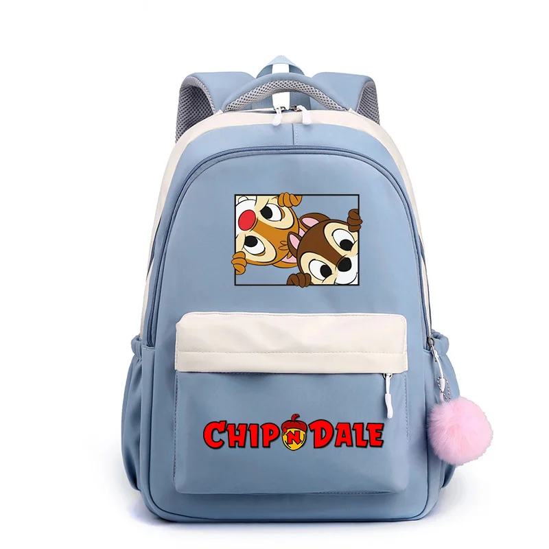 Disney Chip n Dale Fashion Student SchoolBags Popular Kids Teenager High Capacity School Backpack Cute Travel Knapsack Mochila