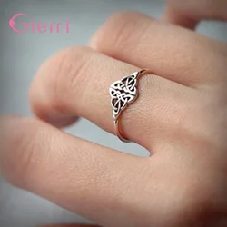Elegante de Plata de Ley 925 dedo Camellia anillos para las mujeres de moda delicado hueco flor anillo celebridad joyería Bijoux