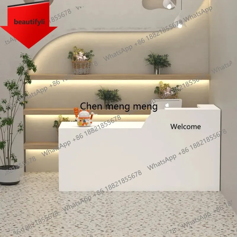 

X188 Beauty Salon Reception Desk Supermarket Modern Luxury Reception Desk Infodesk Front Store Work Bancone Per Negozio Furnitur