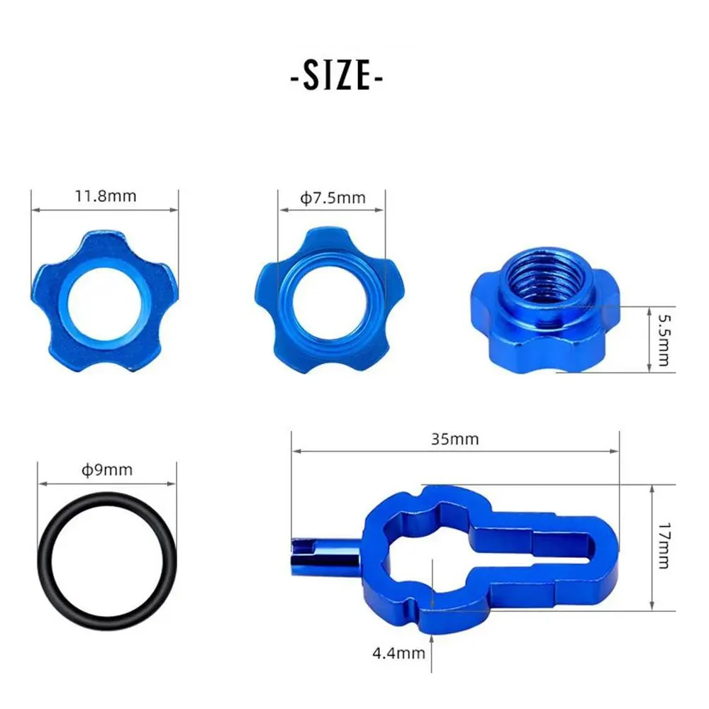 Mountain Bike Presta Valve Nut with Install Wrench MTB Road Bicycle Tubeless Tire Valve Cap Vacuum Tire Nozzle Lock