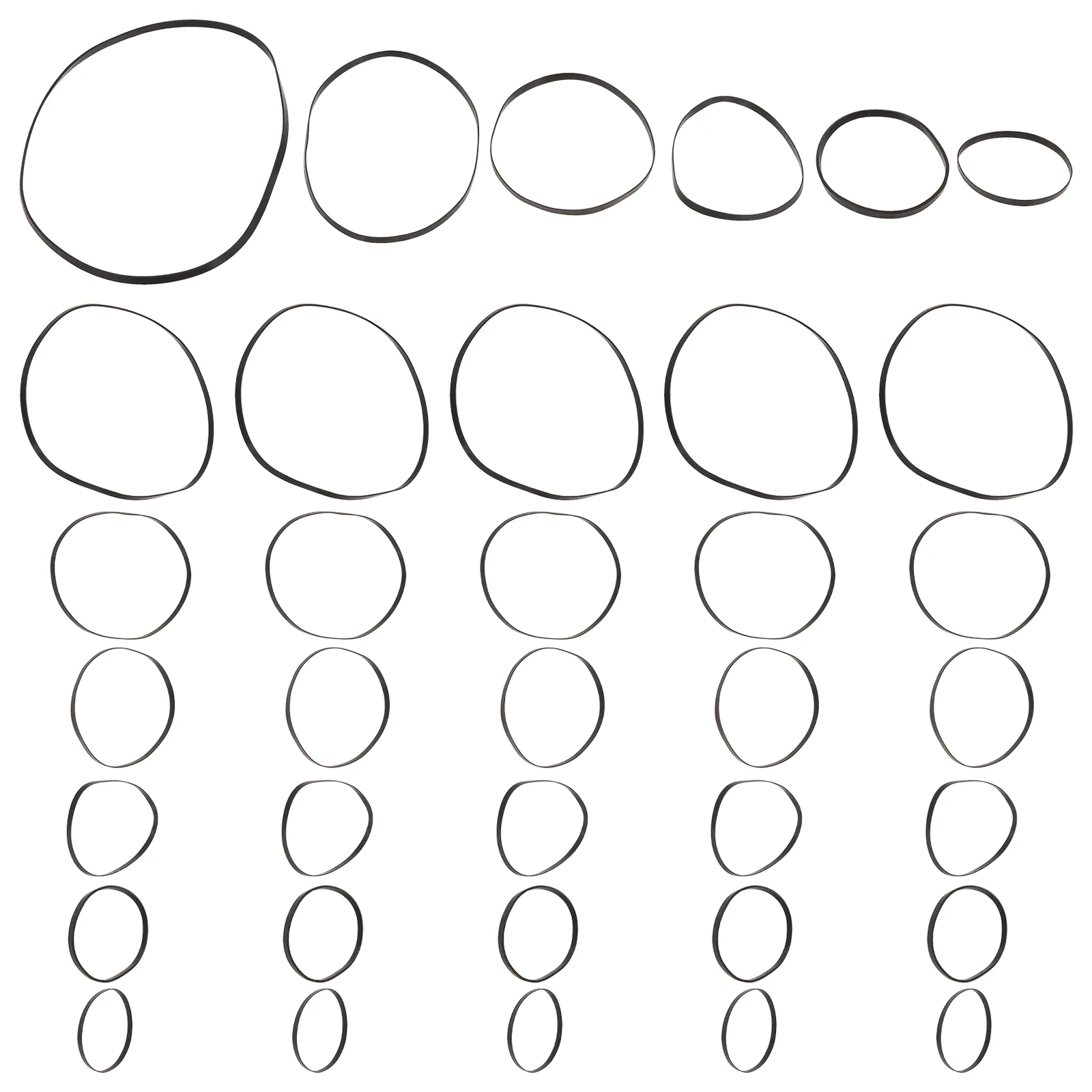 

50pcs Cassette Belt Rubber Tape Recorder Belts Replacement Low Noise Wear Resistant Flexible for DVD Drive Video Machine
