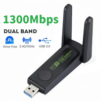 1300Mbps USB 3.0 WiFi Adapter Wireless Network Card Dual Band 2.4G 5Ghz WiFi Dongle Antenna USB Ethernet Receiver For Win 10/11