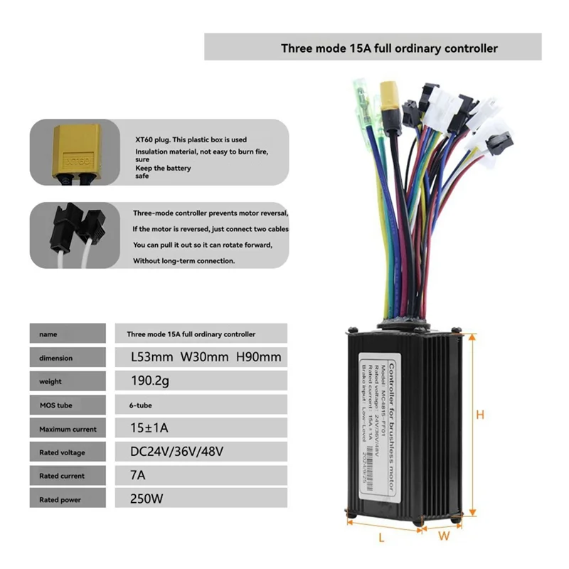 

ABMF-36V 48V 15A Brushless Controller T5S Meter LCD Display+130X Throttle Kit For Electric Scooter E-Bike Repair Kit