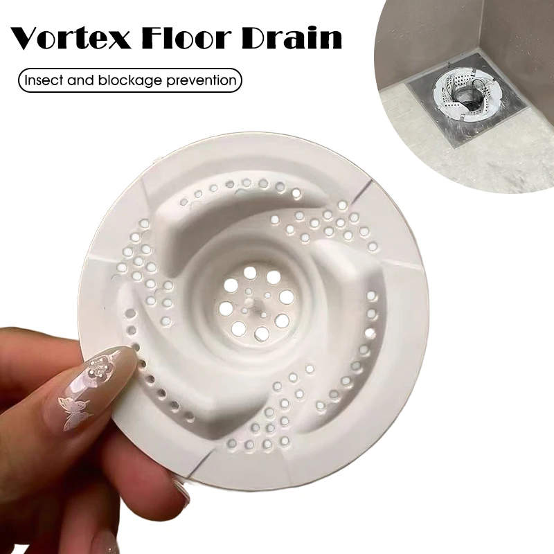 

Swirl Floor Drain Filter – Bathroom Hair Catcher, Anti-Clogging Cover with Bug-Proof Rotating Mesh, Toilet Prevention