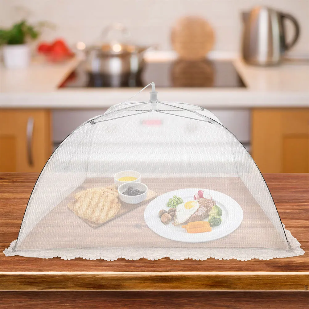 

4Pcs Reusable Mesh Food Covers Foldable Outdoor Kitchen Protectors for Picnic Camping Barbecue Table Protection