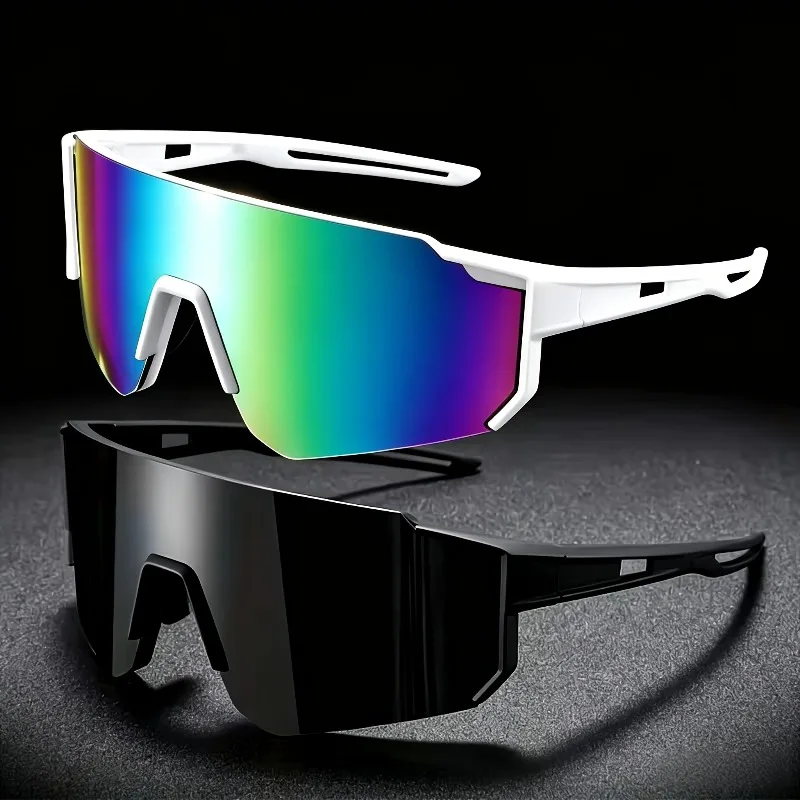 2pcs Classic Men's Surround Style Mirror Sports Sunglasses Are Suitable for Outdoor Cycling and Fishing