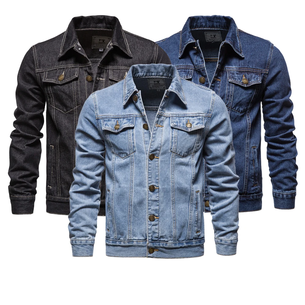 

Men's Solid Denim 2024 Spring Autumn Casual Slim Fit Bomber Jackets Jean Jacket Outwear Male Cowboy Plus Size