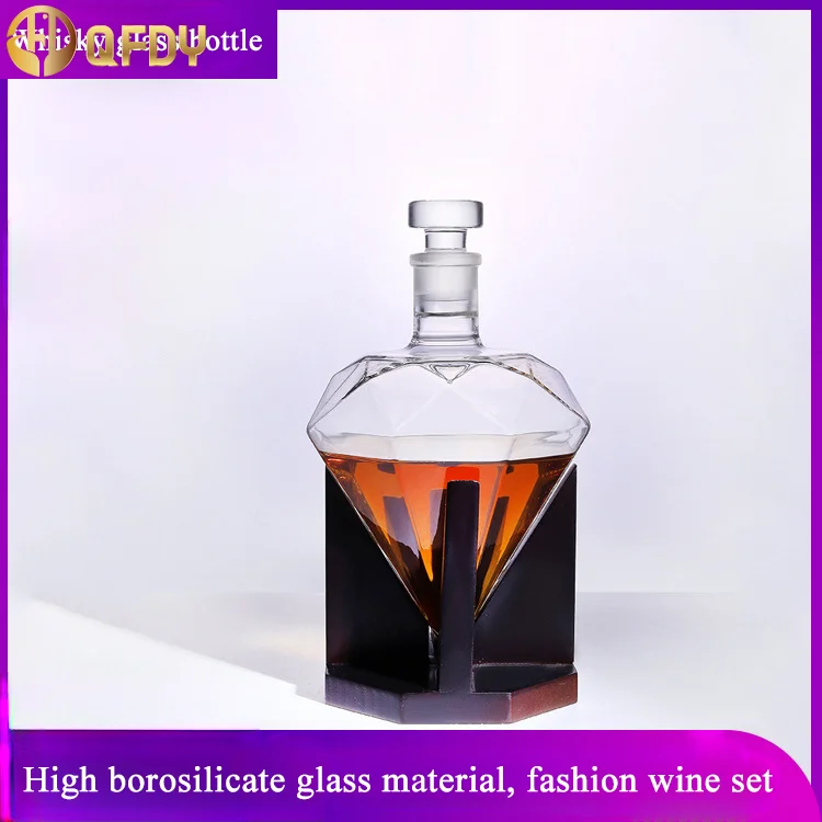 

850ML diamond shaped decanter high borosilicate glass Whiskey set Fenjiu dispenser craft liquor for all kinds of alcohol Gift