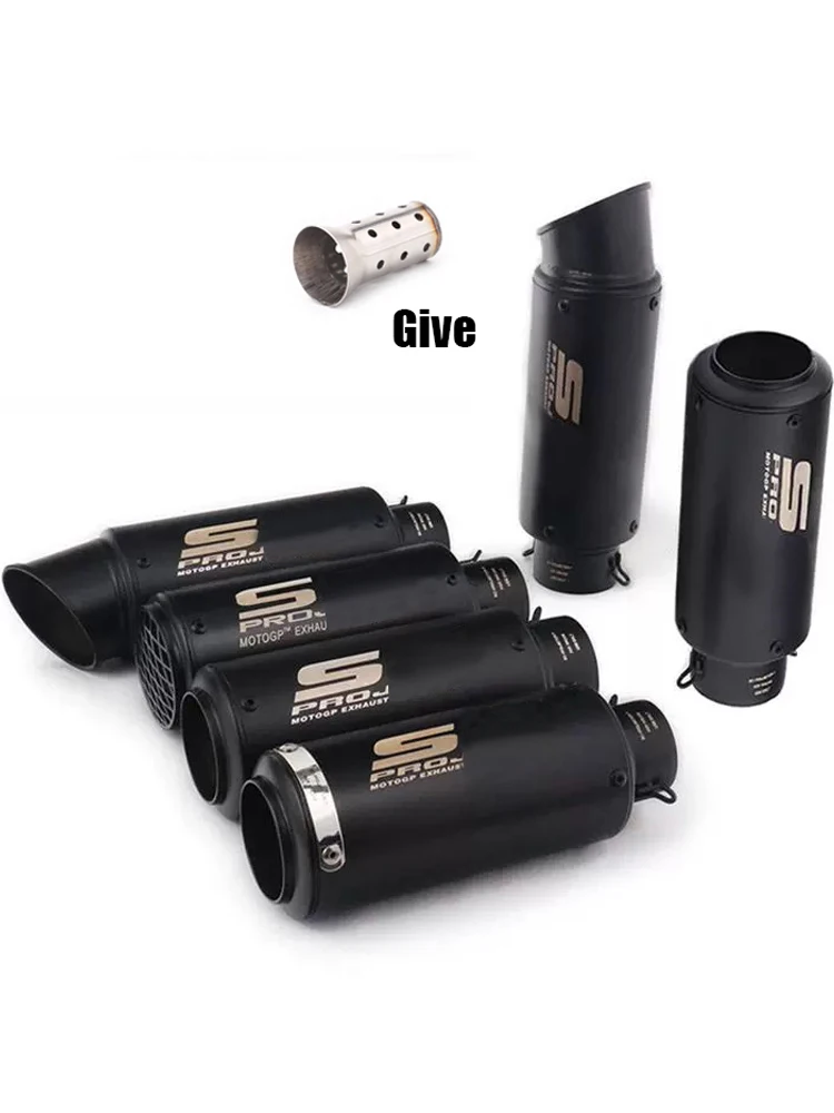 Tubo de escape universal para motocicleta, 51/60mm, direto, adequado para yamaha honda racing,