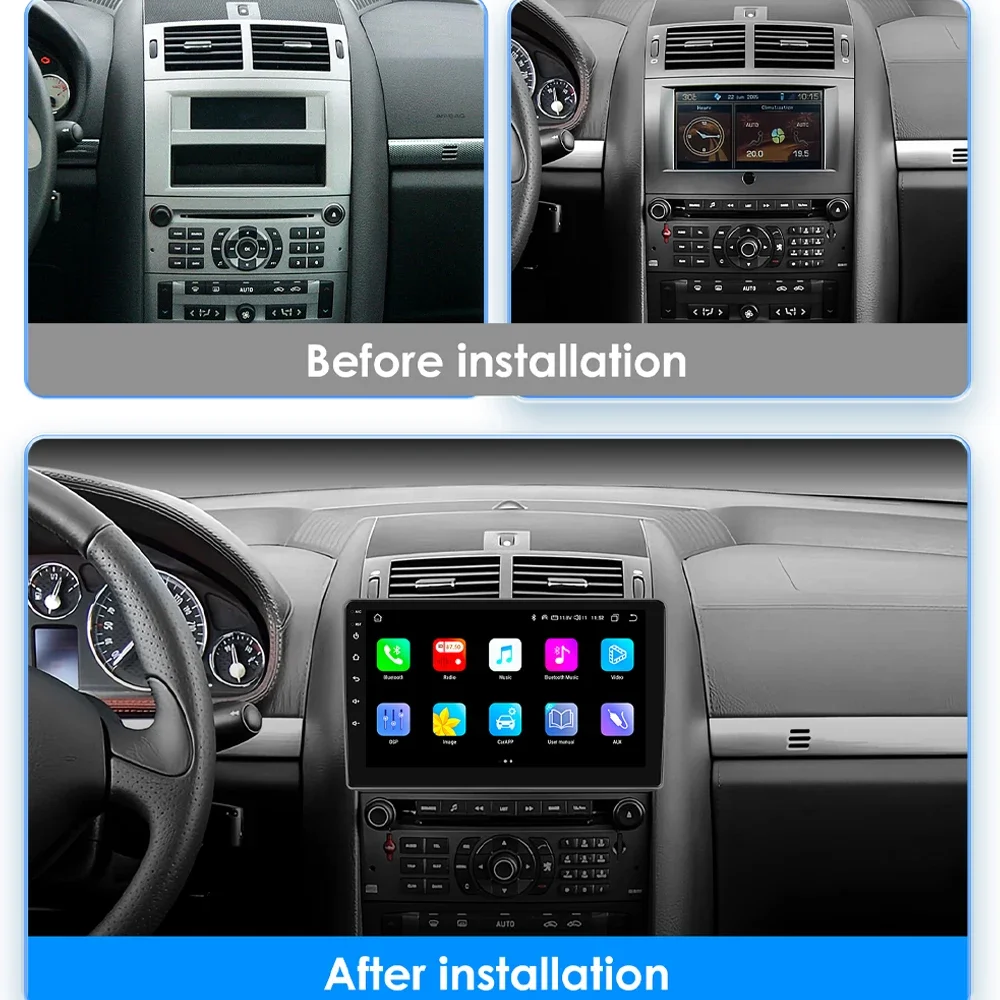 2Din Android13 Car Stereo Multimedia for Peugeot 407 2004-2011 Auto Radio GPS Navigation Autoradio audio Carplay Head Unit 8581A